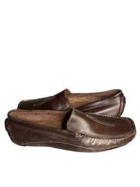 CLARKS Mansell Brown Leather Driving Loafers Shoes Mens Size 13M